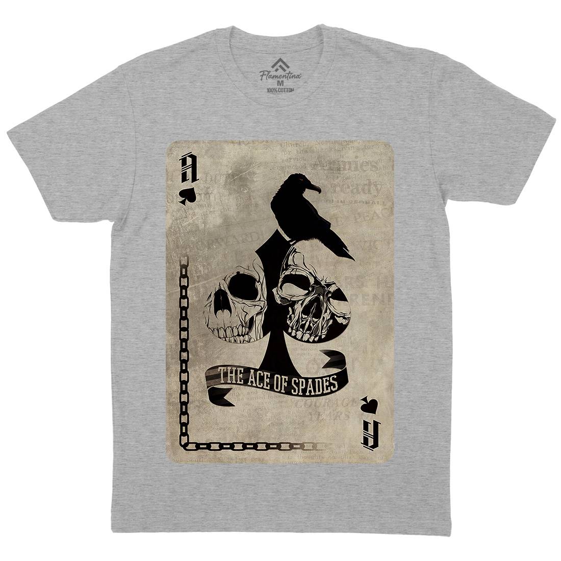 Ace Of Spades Mens Organic Crew Neck T-Shirt Horror A921