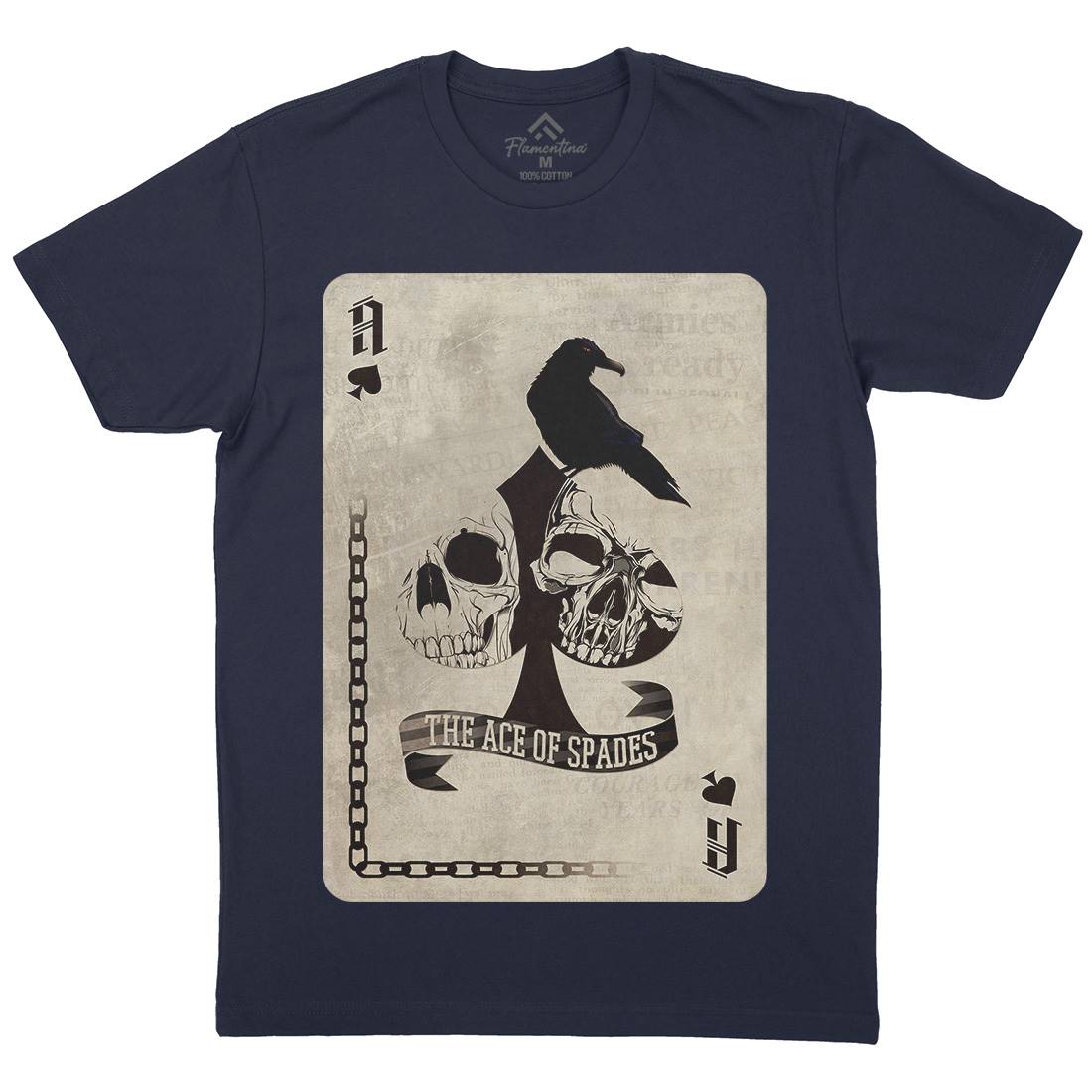 Ace Of Spades Mens Crew Neck T-Shirt Horror A921