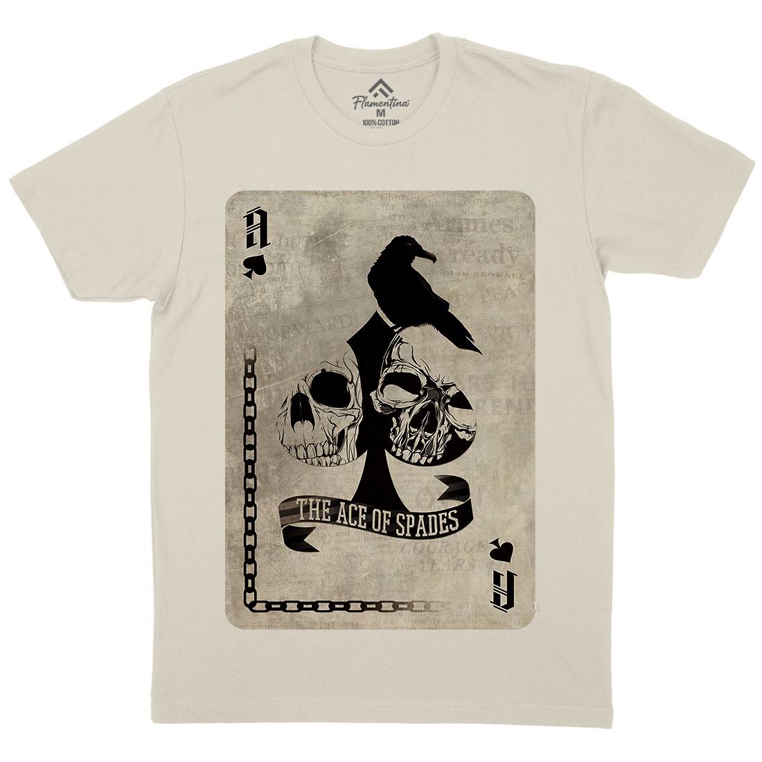 Ace Of Spades Mens Organic Crew Neck T-Shirt Horror A921