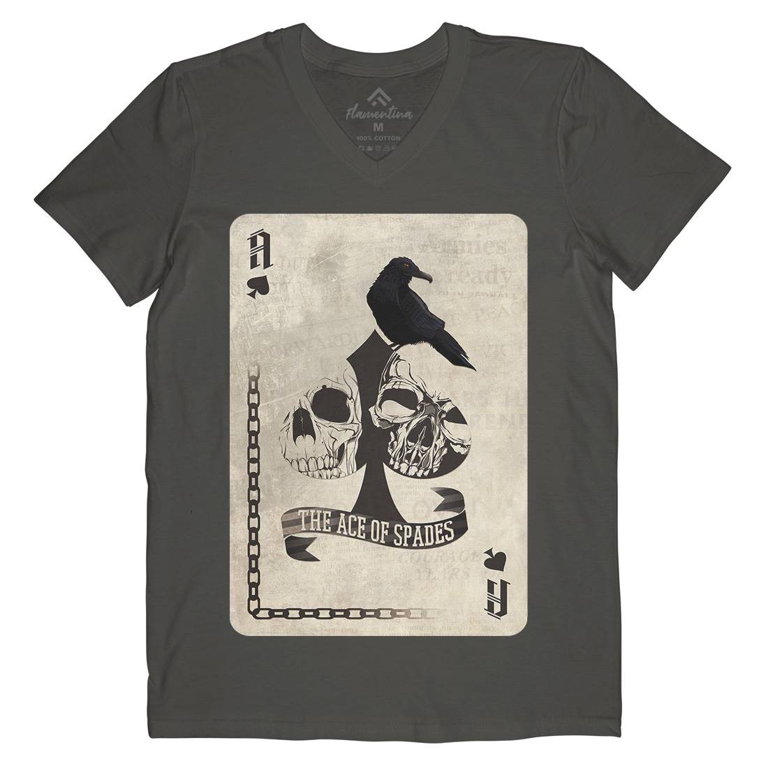 Ace Of Spades Mens V-Neck T-Shirt Horror A921