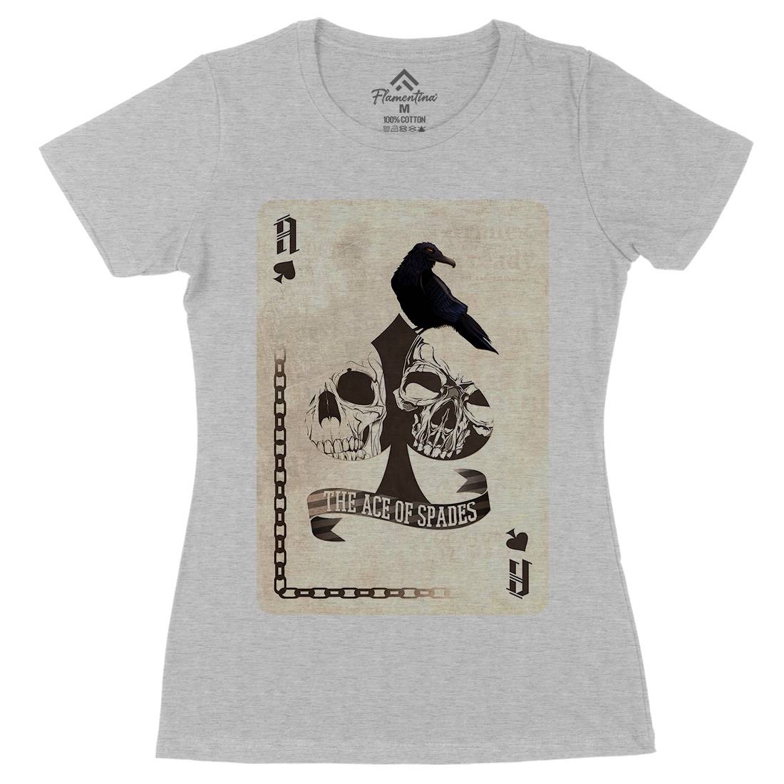 Ace Of Spades Womens Organic Crew Neck T-Shirt Horror A921