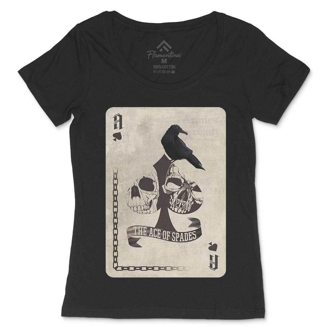 Ace Of Spades Womens Scoop Neck T-Shirt Horror A921