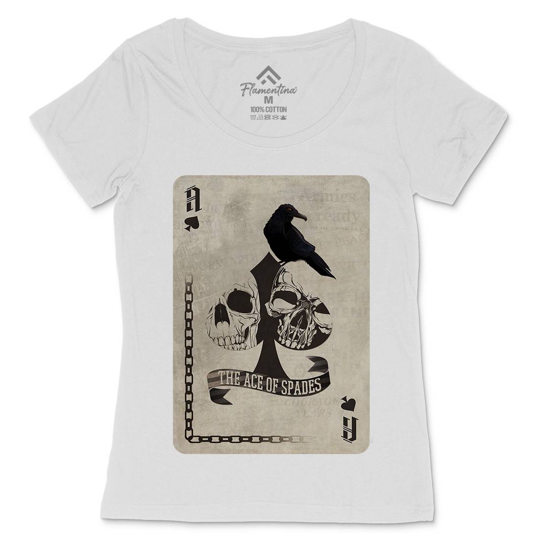 Ace Of Spades Womens Scoop Neck T-Shirt Horror A921