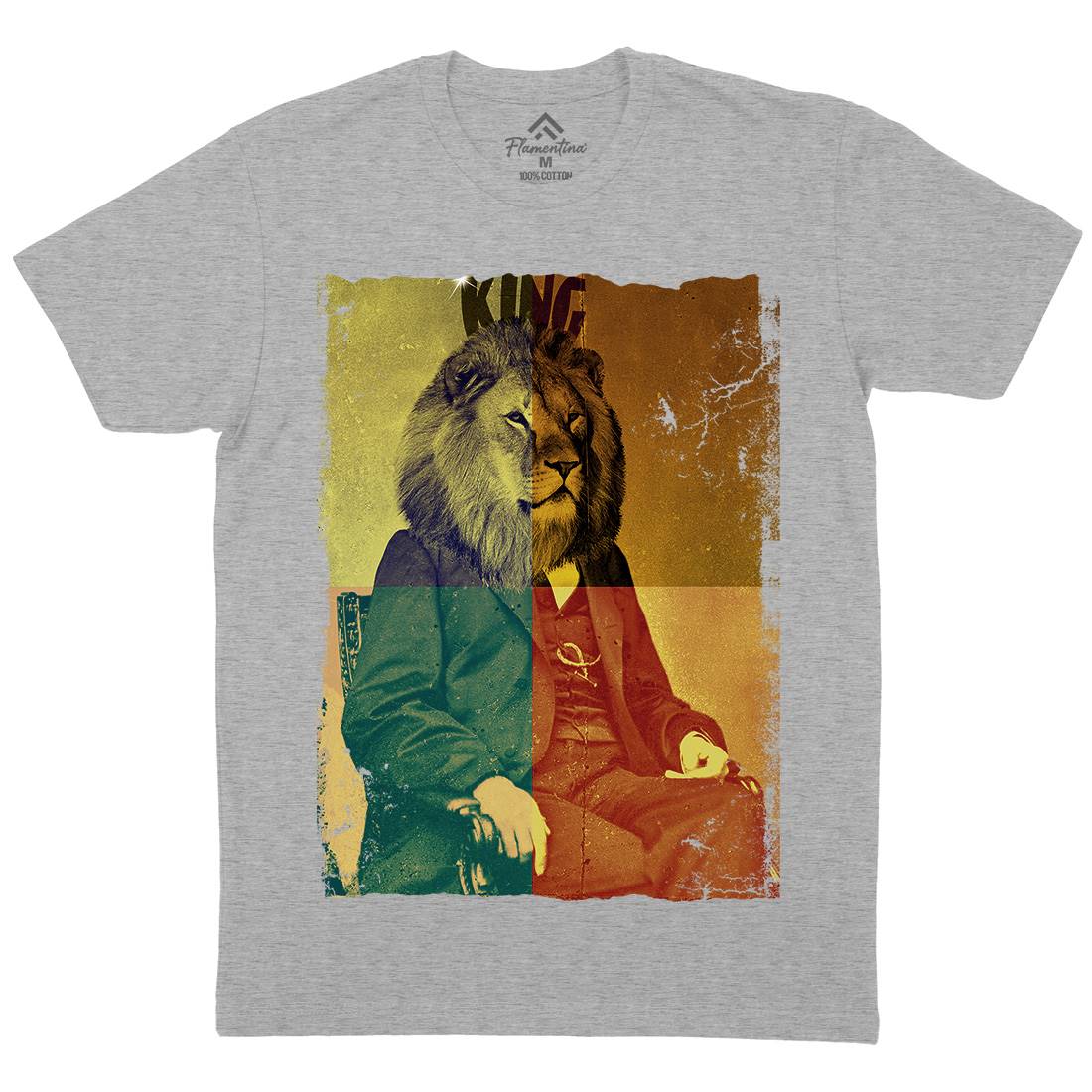 King Lion Rasta Mens Organic Crew Neck T-Shirt Drugs A923