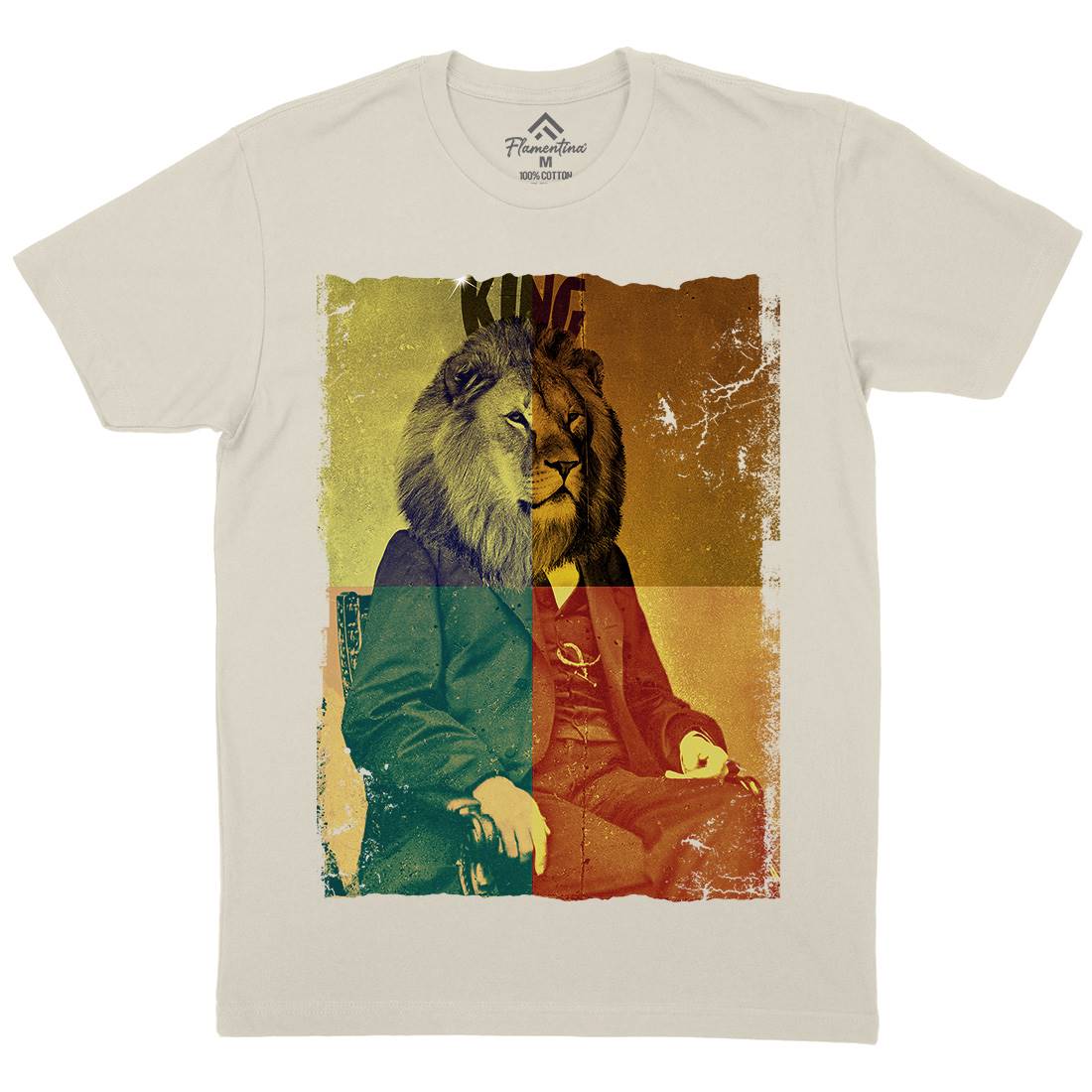 King Lion Rasta Mens Organic Crew Neck T-Shirt Drugs A923