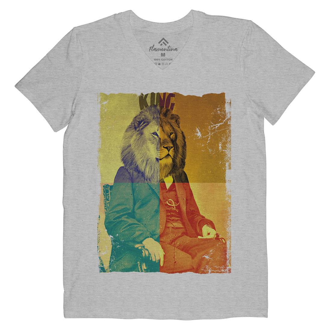 King Lion Rasta Mens V-Neck T-Shirt Drugs A923