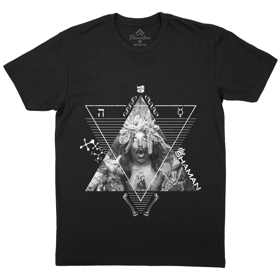 The Shaman Mens Organic Crew Neck T-Shirt Illuminati A927