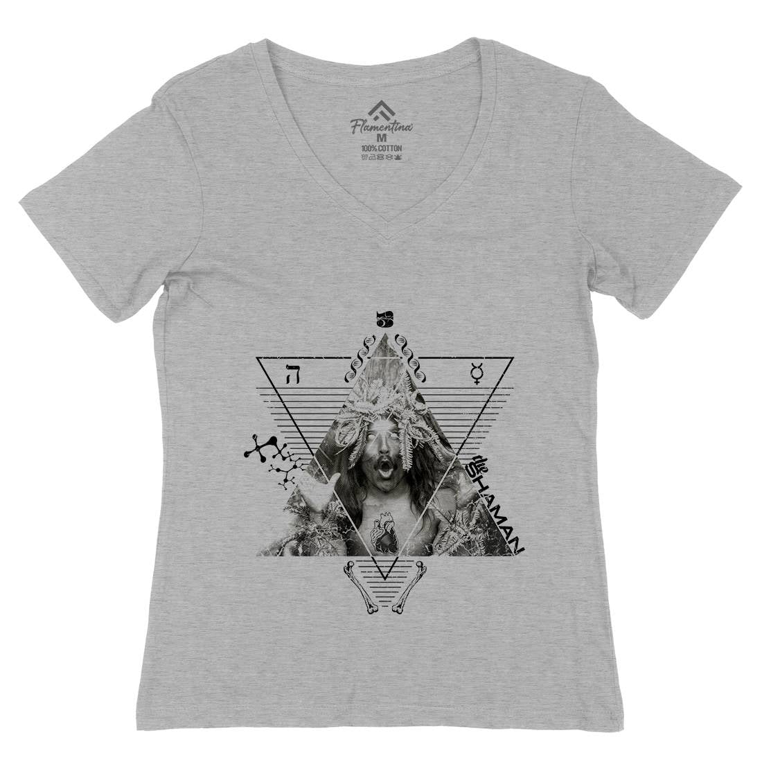 The Shaman Womens Organic V-Neck T-Shirt Illuminati A927