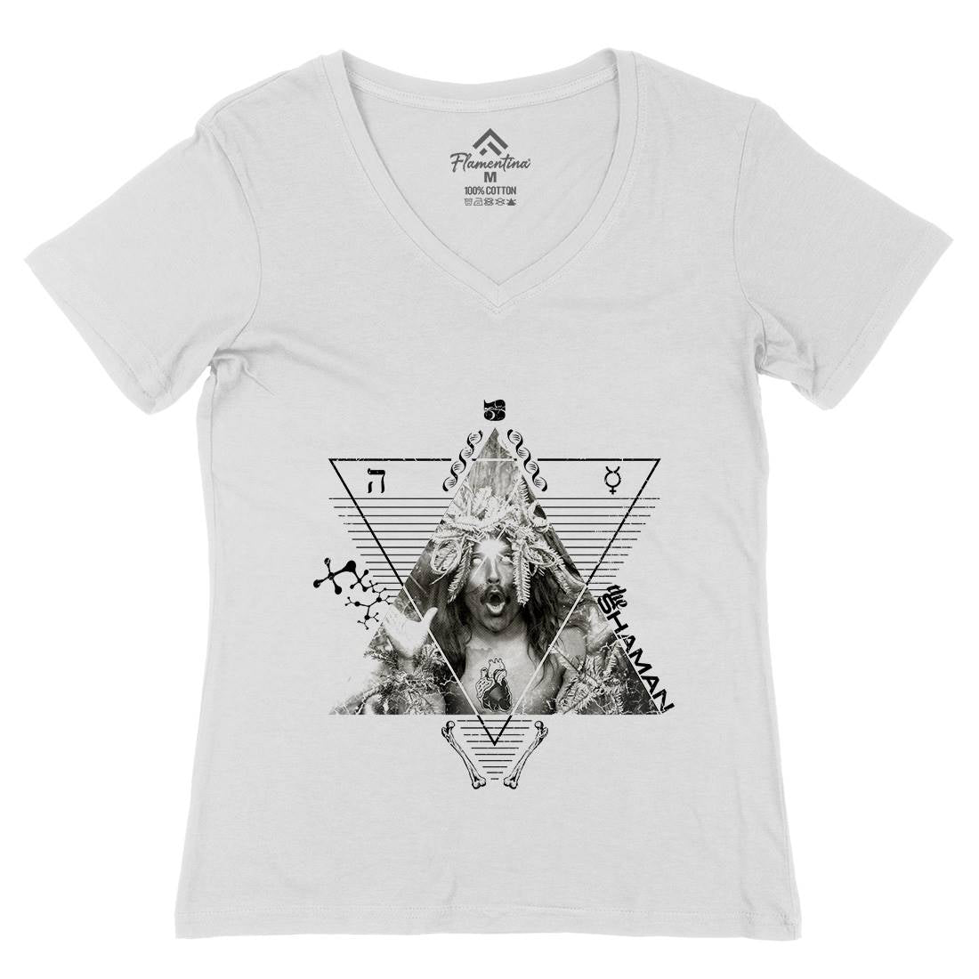 The Shaman Womens Organic V-Neck T-Shirt Illuminati A927