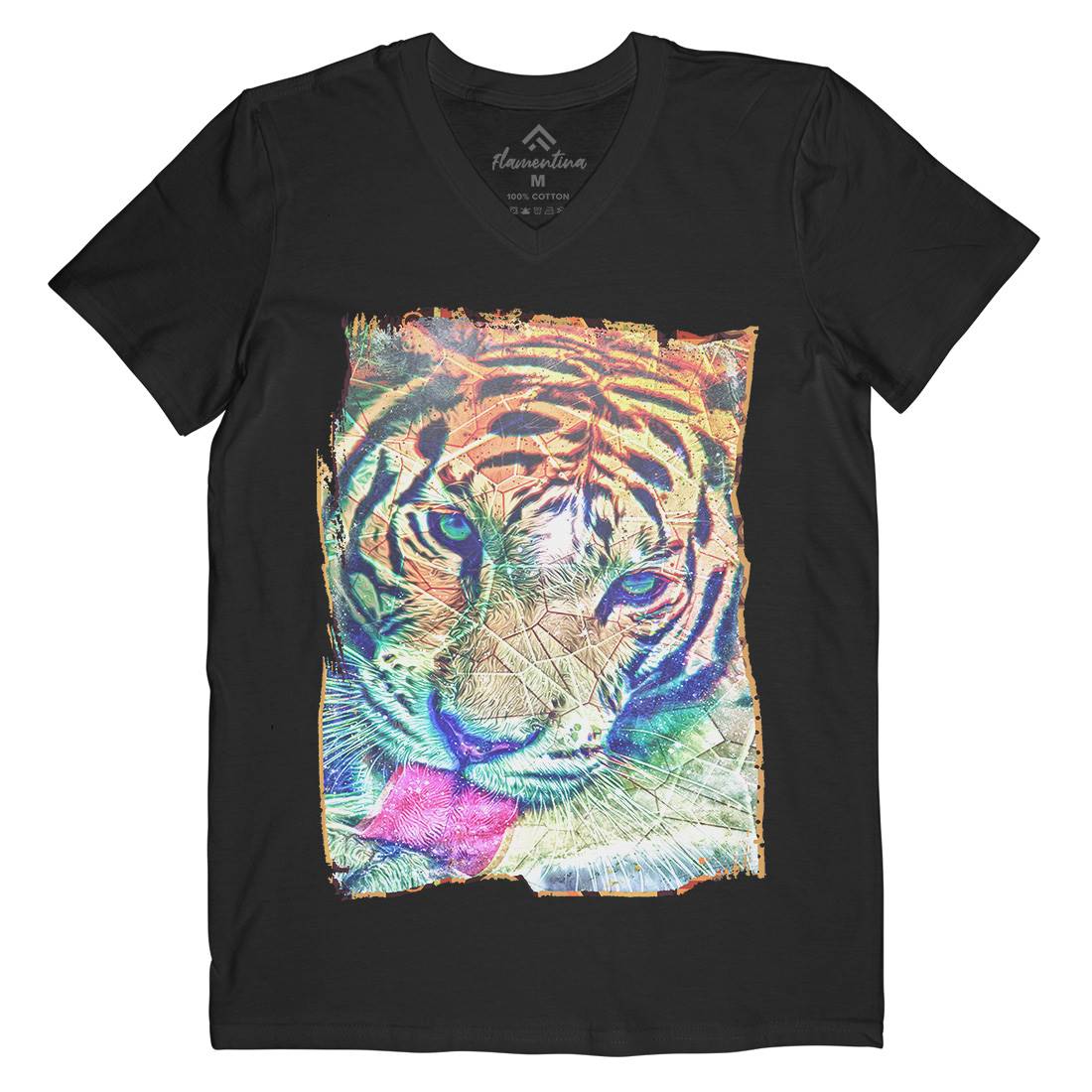 Tiger&#39;s Vibe Mens Organic V-Neck T-Shirt Art A931