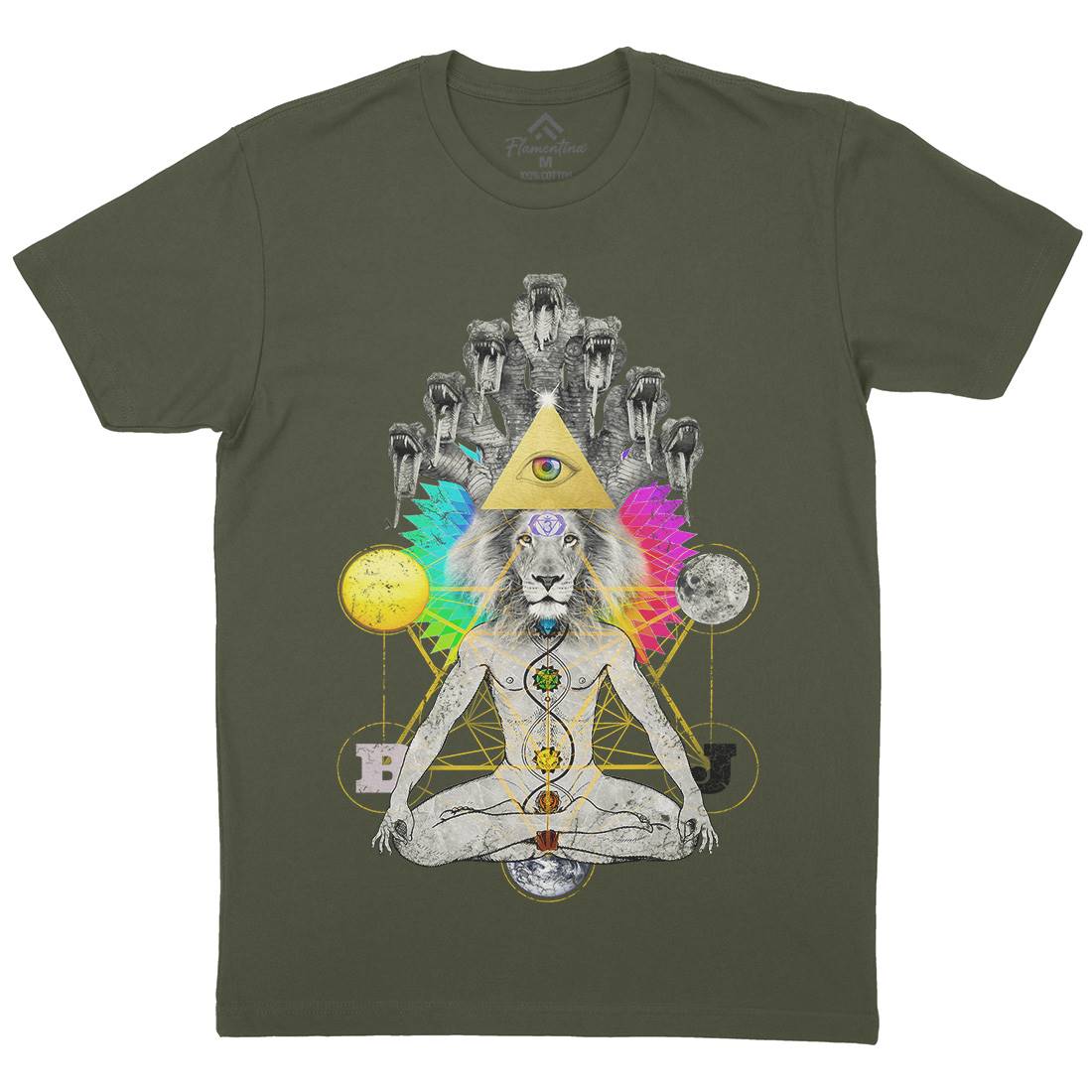 To Soma Heliakon Mens Organic Crew Neck T-Shirt Illuminati A932