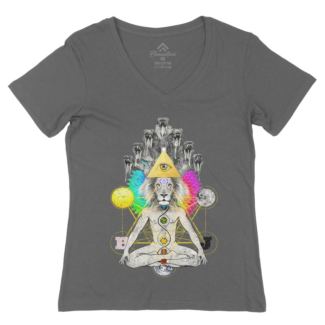 To Soma Heliakon Womens Organic V-Neck T-Shirt Illuminati A932