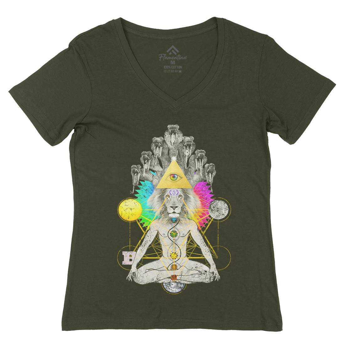 To Soma Heliakon Womens Organic V-Neck T-Shirt Illuminati A932