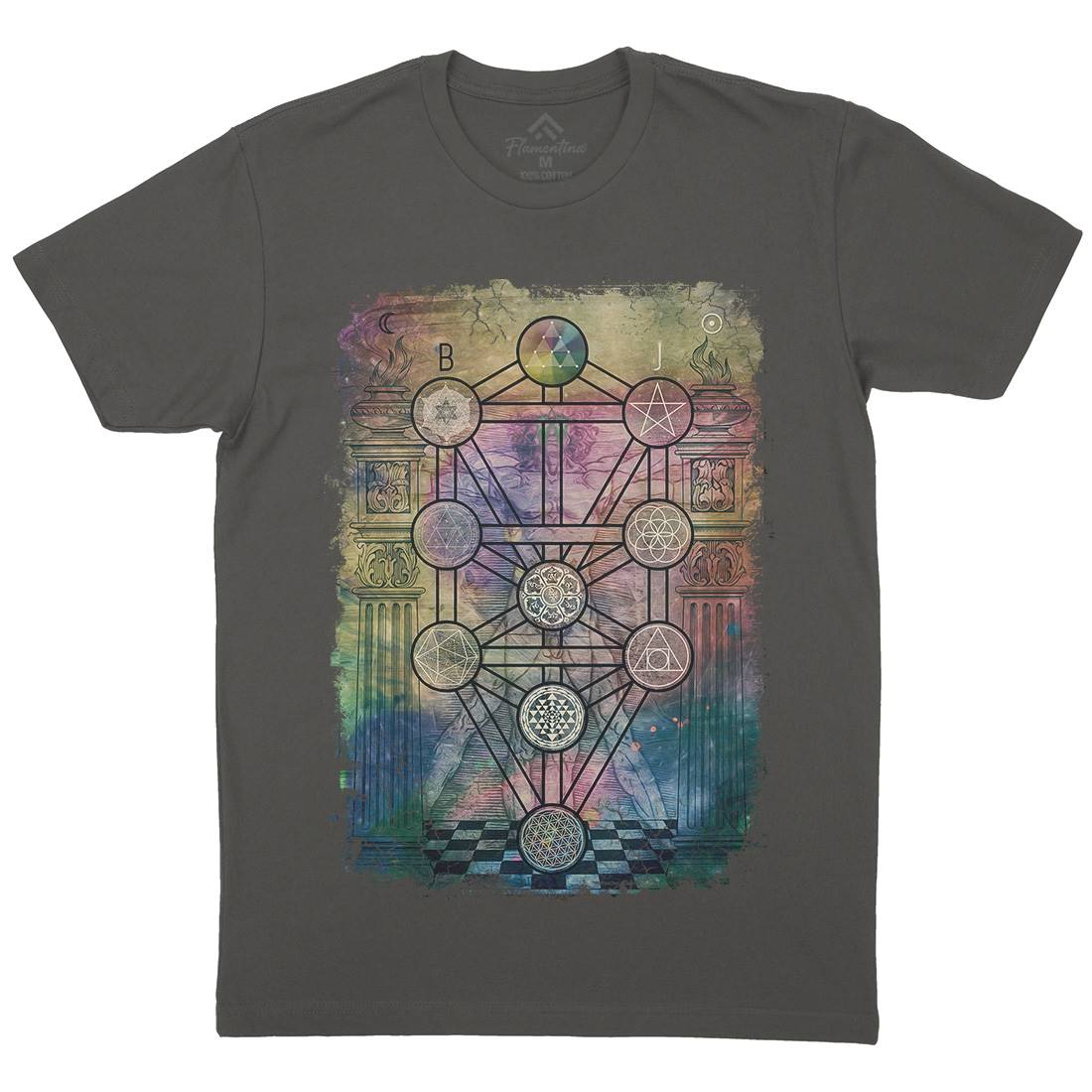 Tree Of Life Mens Organic Crew Neck T-Shirt Illuminati A934