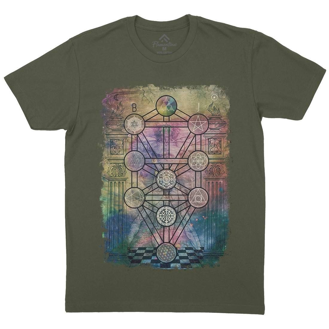 Tree Of Life Mens Crew Neck T-Shirt Illuminati A934