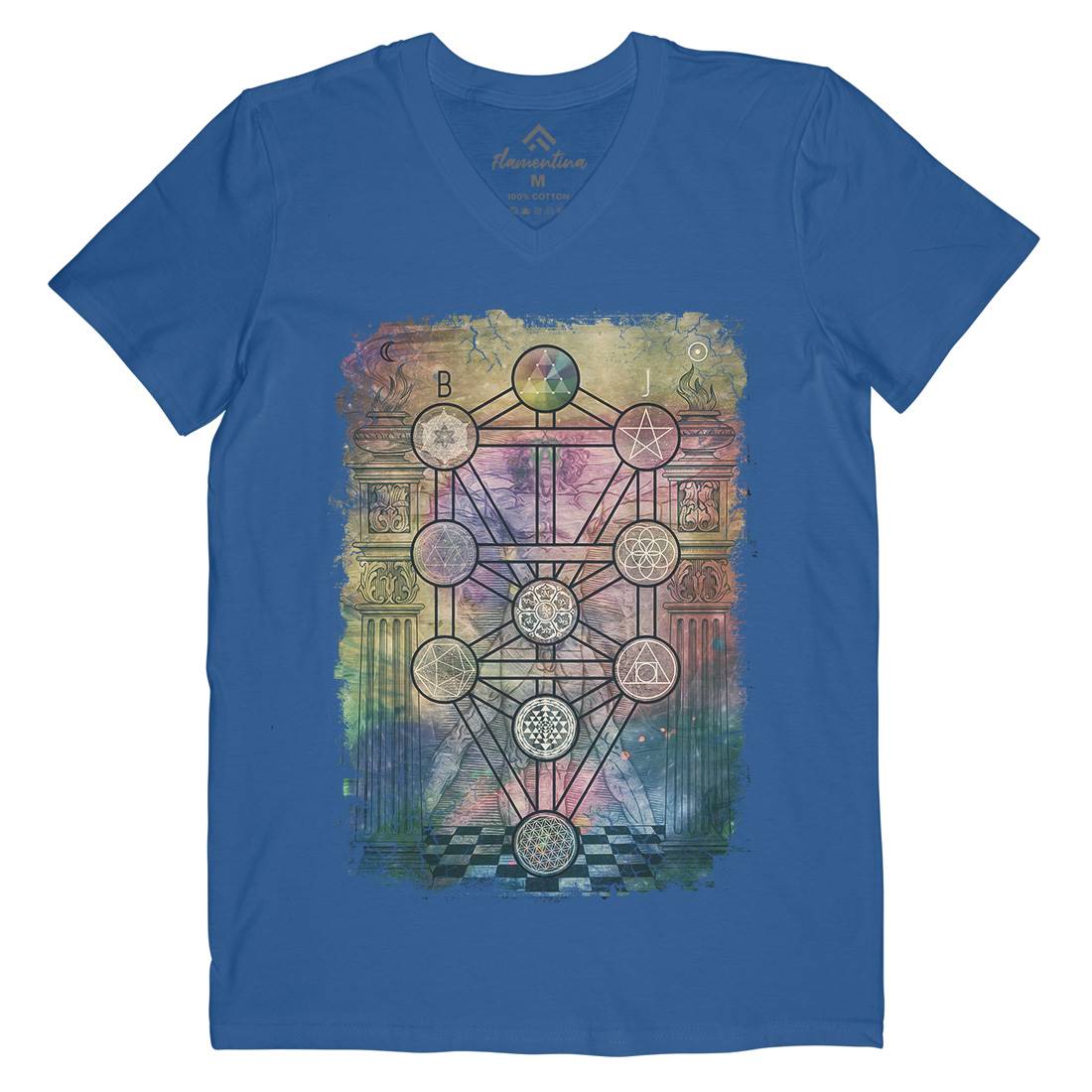 Tree Of Life Mens V-Neck T-Shirt Illuminati A934