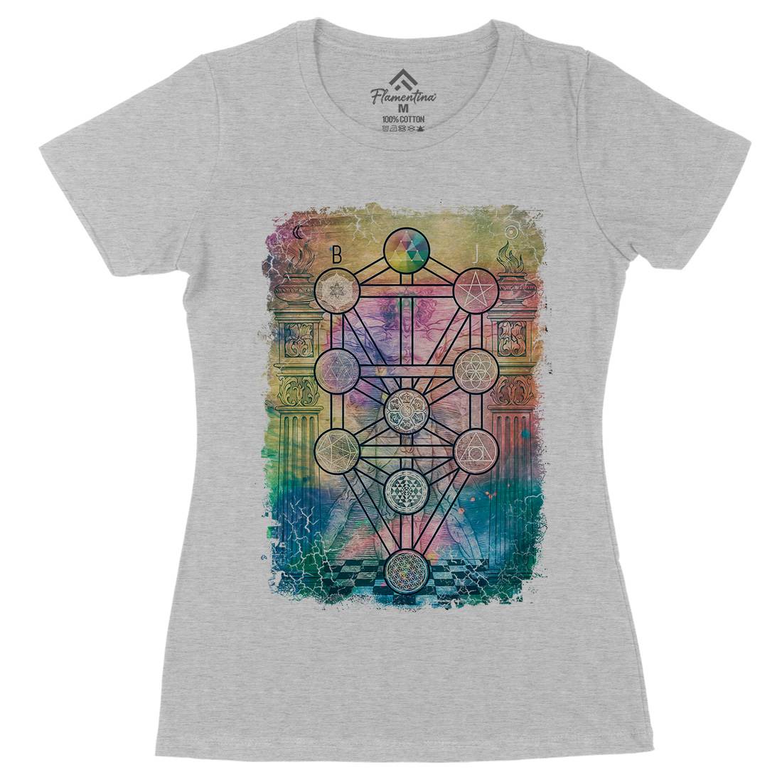 Tree Of Life Womens Organic Crew Neck T-Shirt Illuminati A934