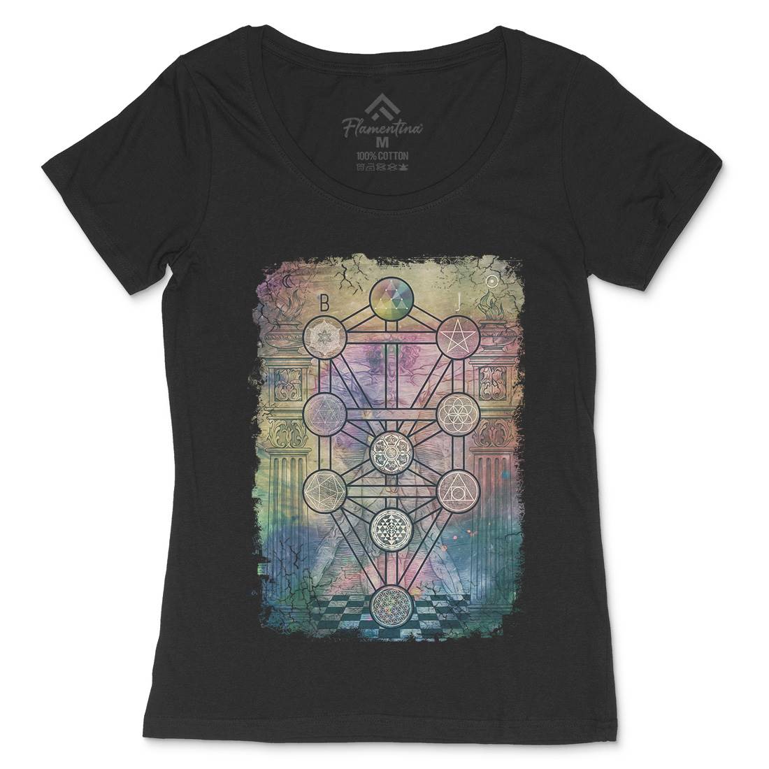 Tree Of Life Womens Scoop Neck T-Shirt Illuminati A934
