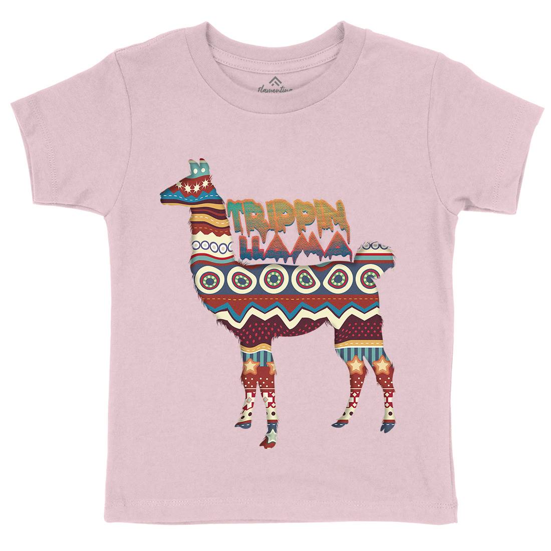 Trippin Llama Kids Organic Crew Neck T-Shirt Art A935