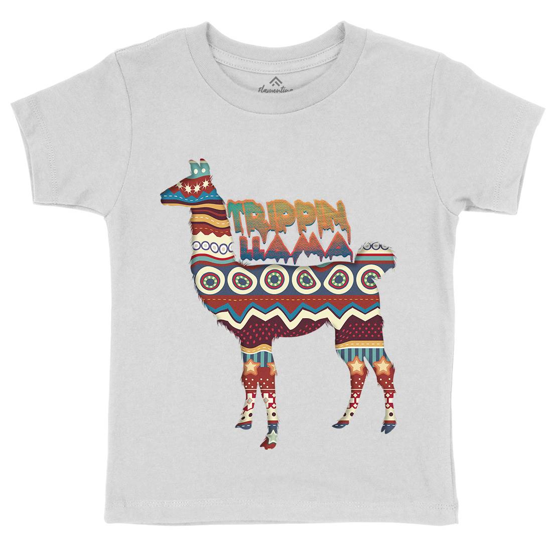 Trippin Llama Kids Organic Crew Neck T-Shirt Art A935