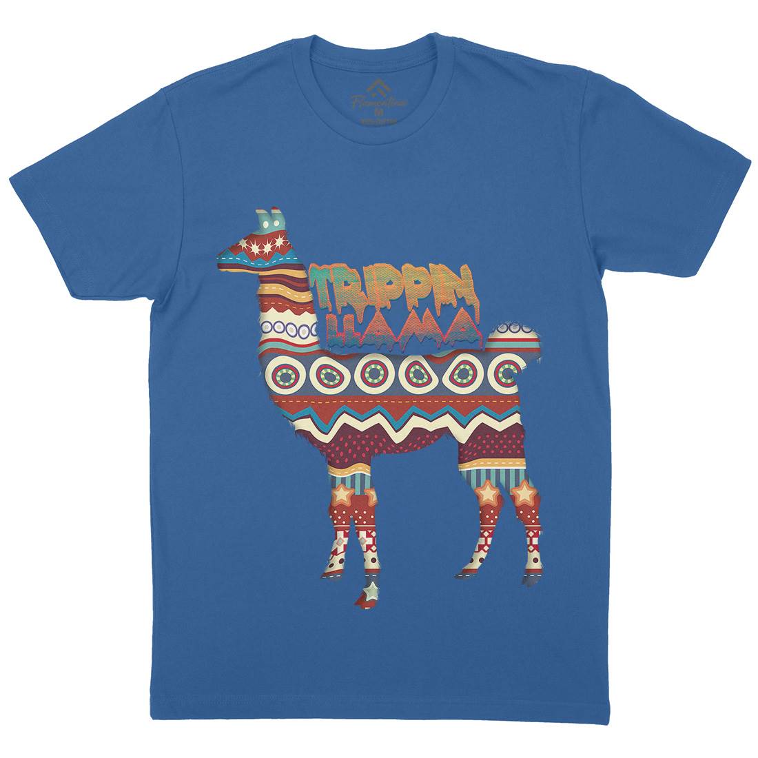 Trippin Llama Mens Organic Crew Neck T-Shirt Art A935