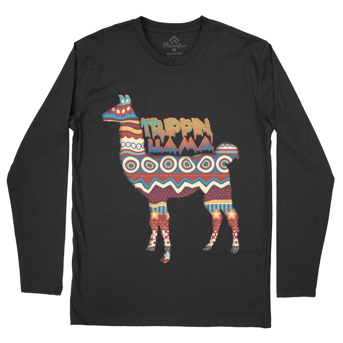 Trippin Llama Mens Long Sleeve T-Shirt Art A935