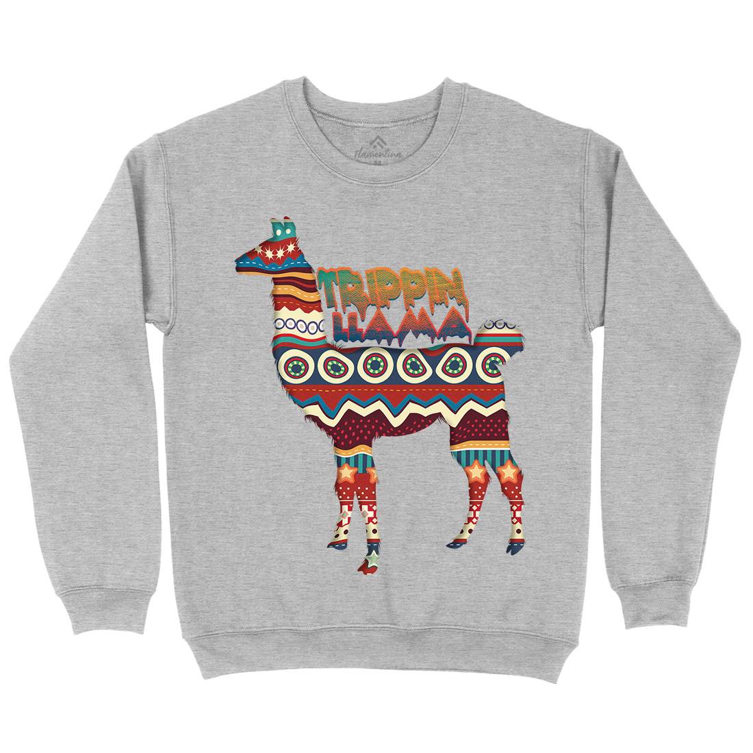 Trippin Llama Mens Crew Neck Sweatshirt Art A935