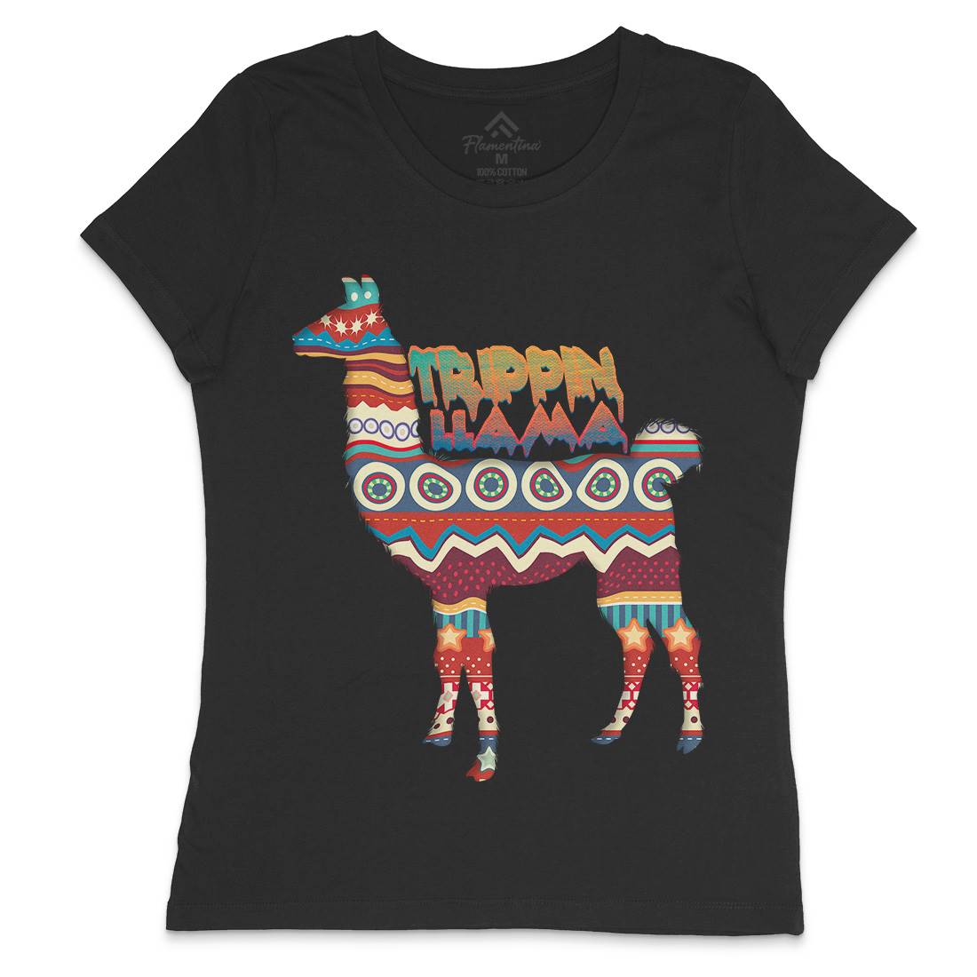 Trippin Llama Womens Crew Neck T-Shirt Art A935