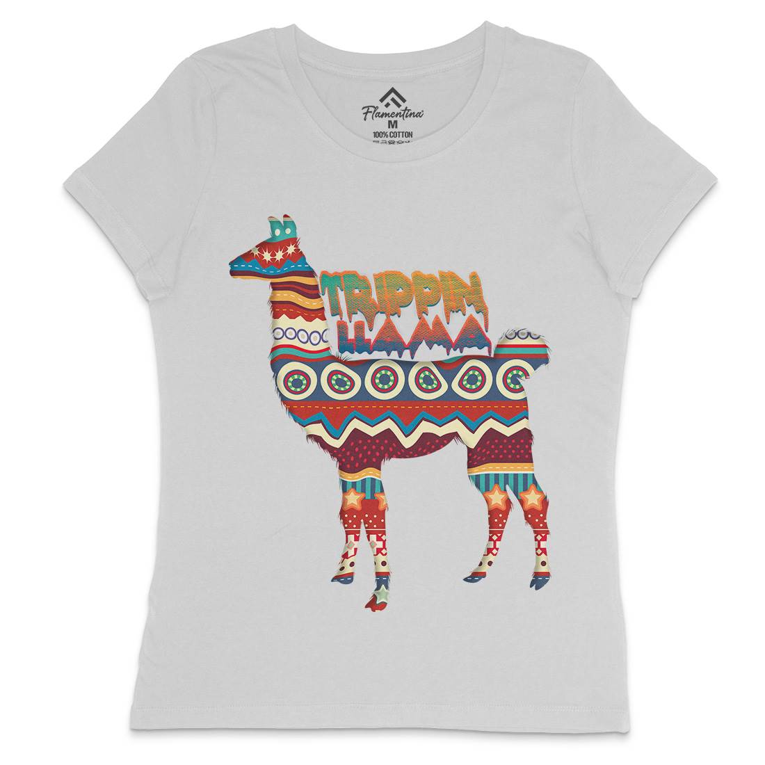 Trippin Llama Womens Crew Neck T-Shirt Art A935