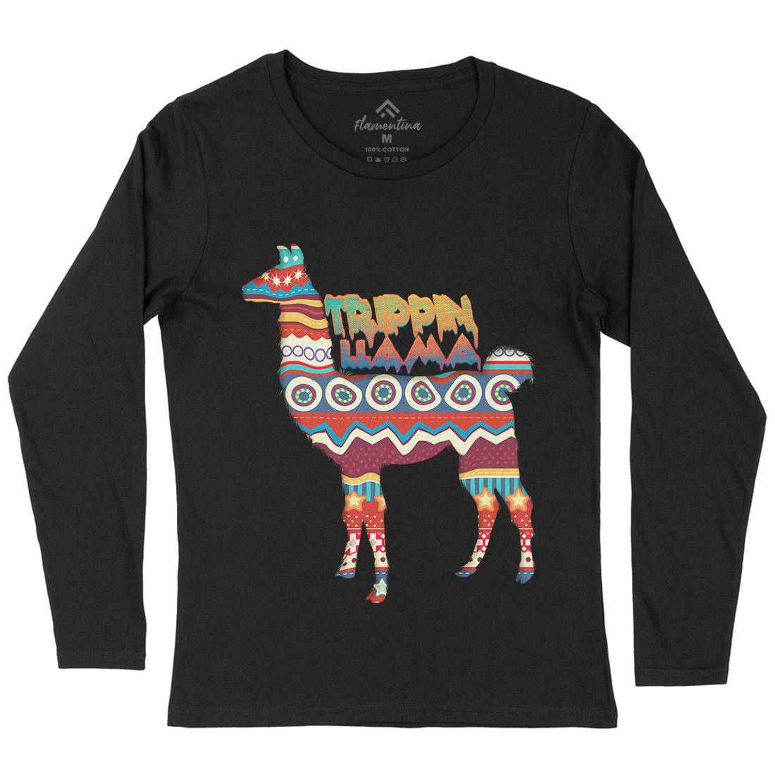 Trippin Llama Womens Long Sleeve T-Shirt Art A935