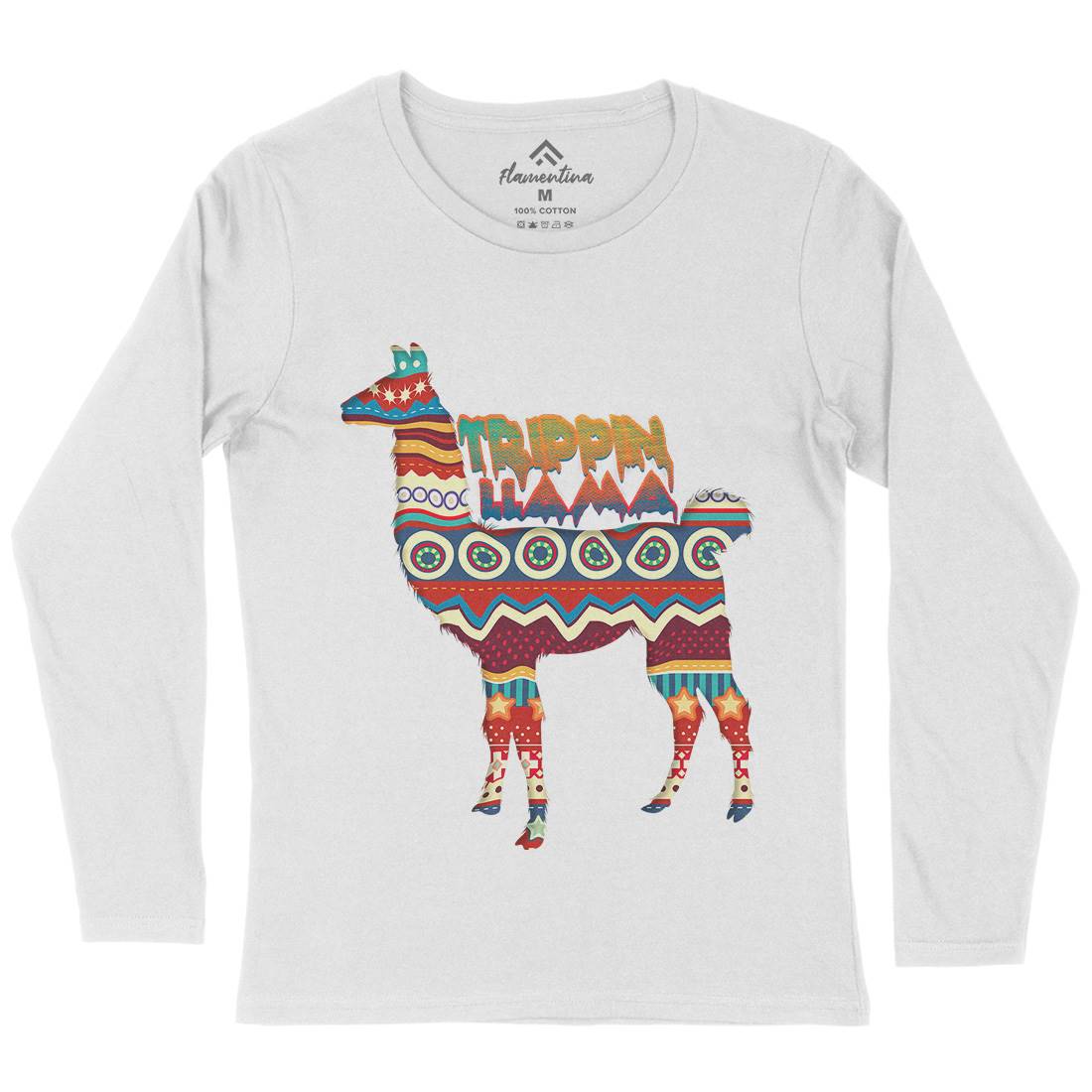 Trippin Llama Womens Long Sleeve T-Shirt Art A935