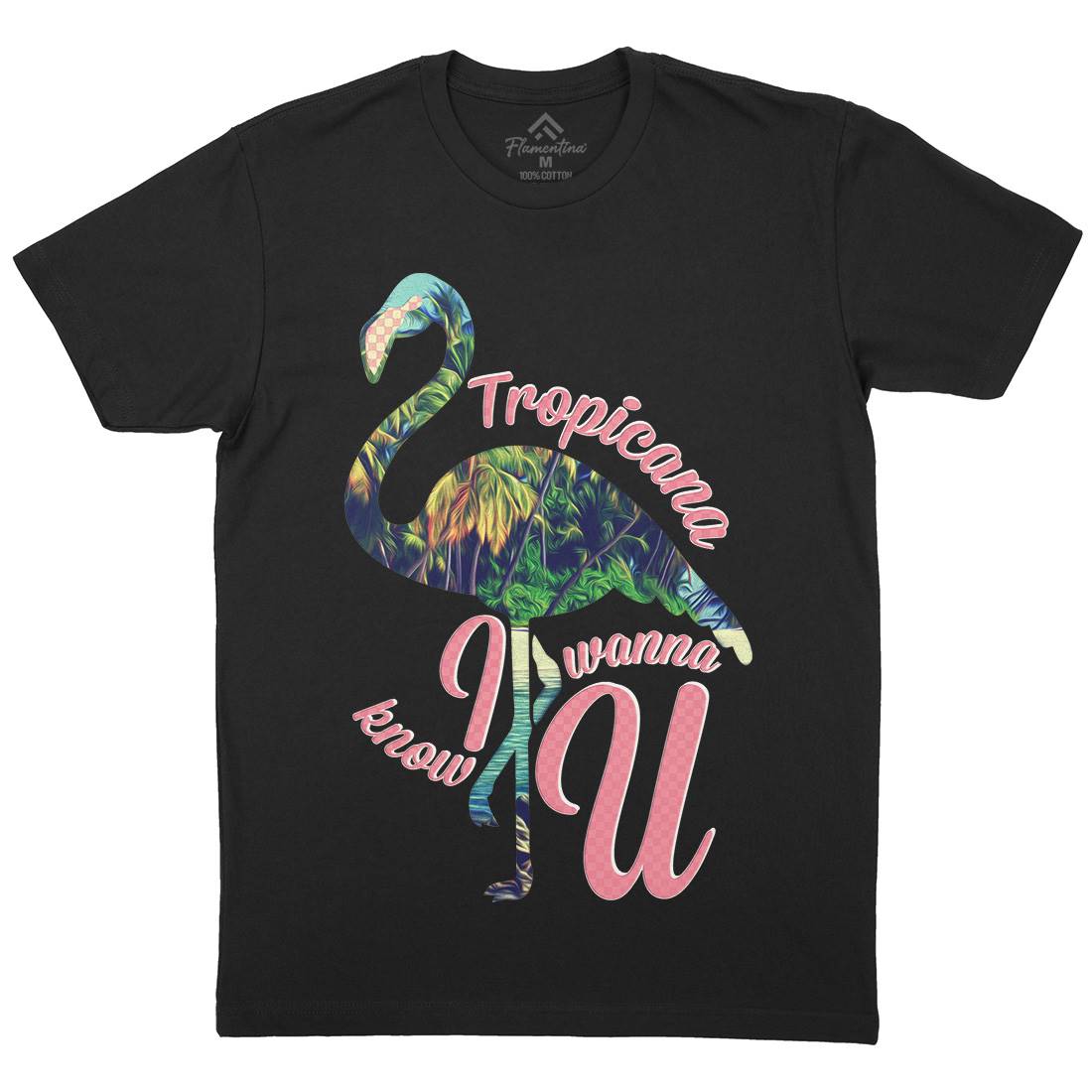 Tropicana Flamingo Mens Crew Neck T-Shirt Art A936