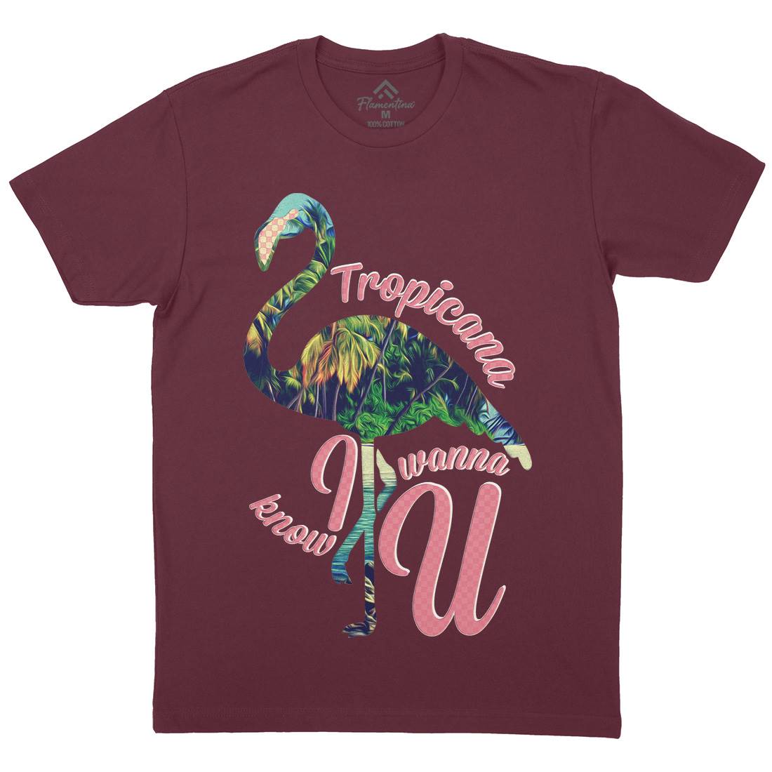 Tropicana Flamingo Mens Crew Neck T-Shirt Art A936