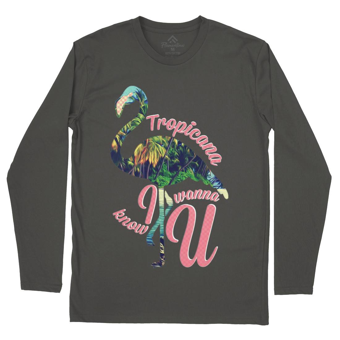 Tropicana Flamingo Mens Long Sleeve T-Shirt Art A936