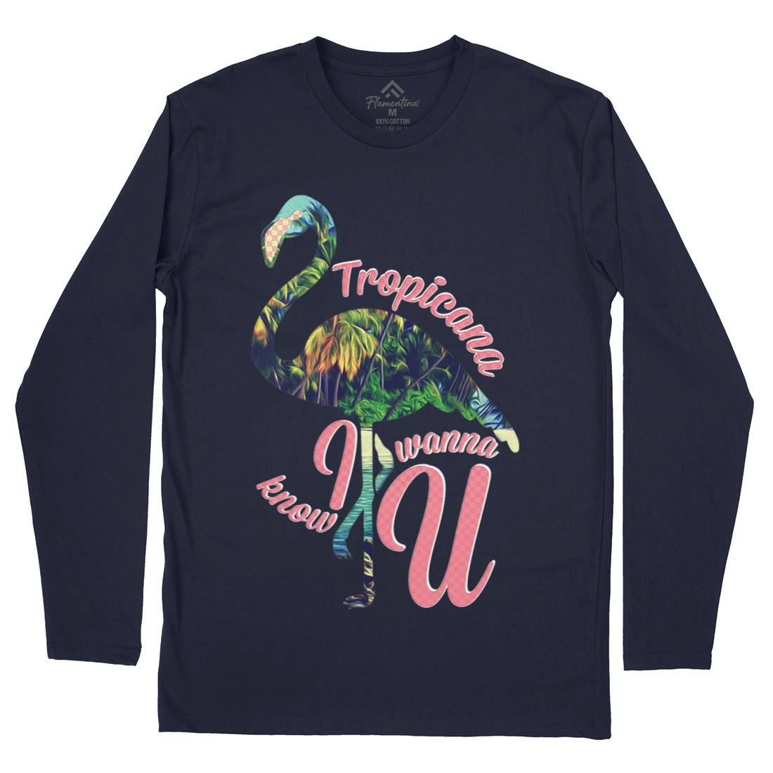 Tropicana Flamingo Mens Long Sleeve T-Shirt Art A936