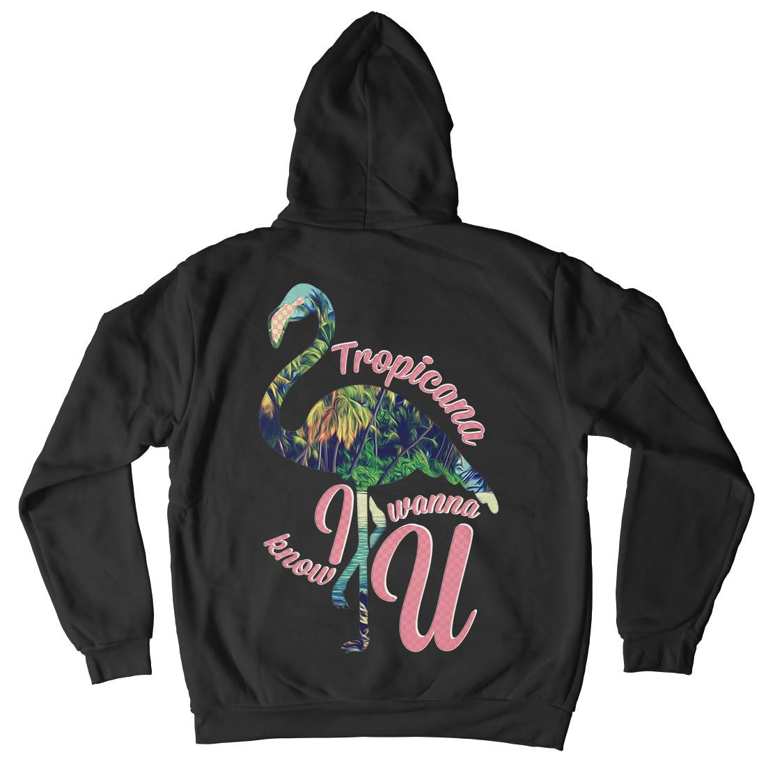 Tropicana Flamingo Mens Hoodie With Pocket Art A936