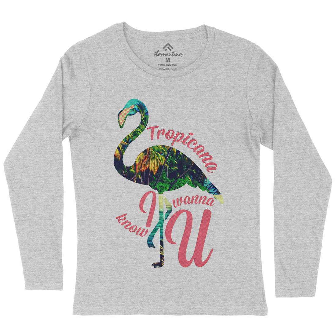 Tropicana Flamingo Womens Long Sleeve T-Shirt Art A936