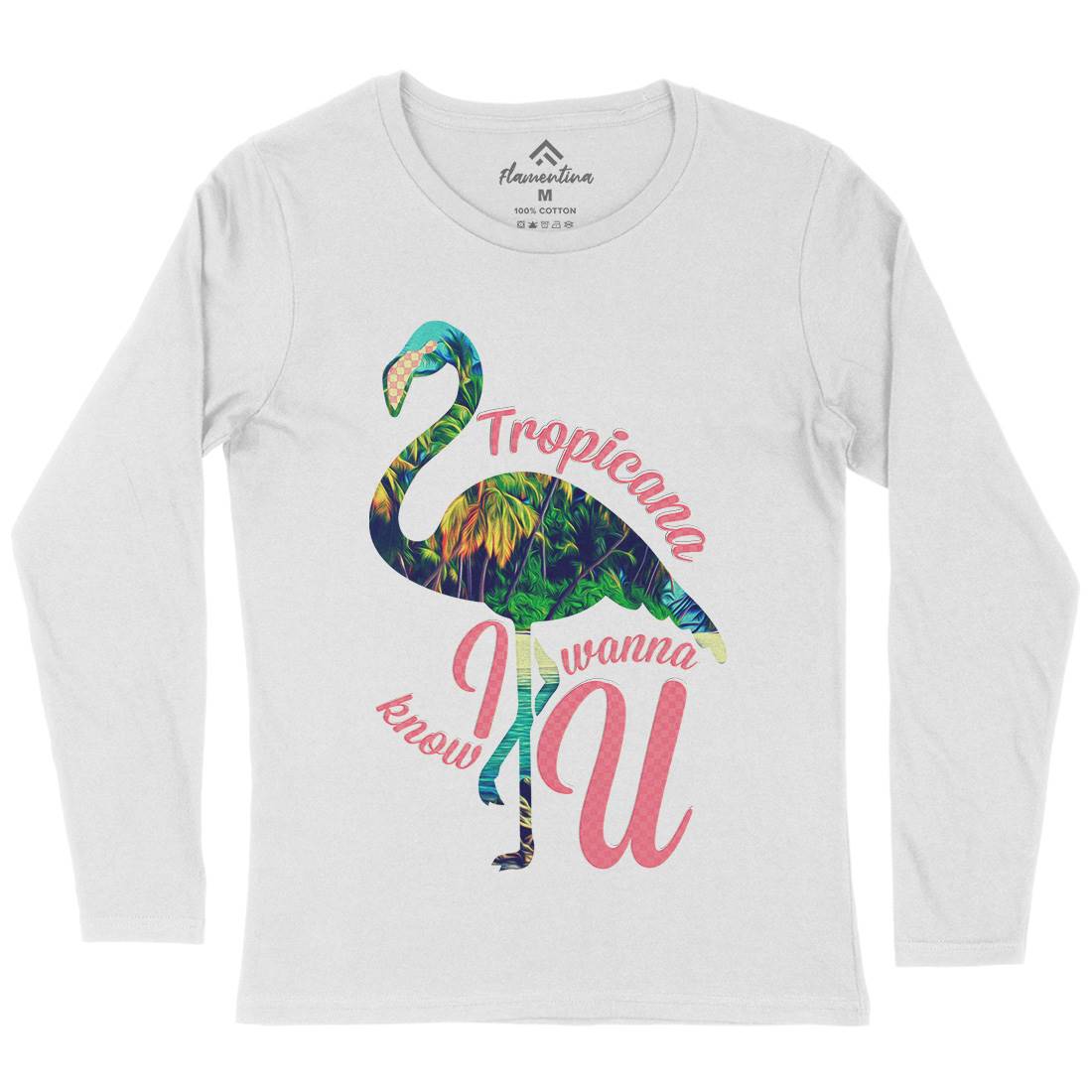 Tropicana Flamingo Womens Long Sleeve T-Shirt Art A936