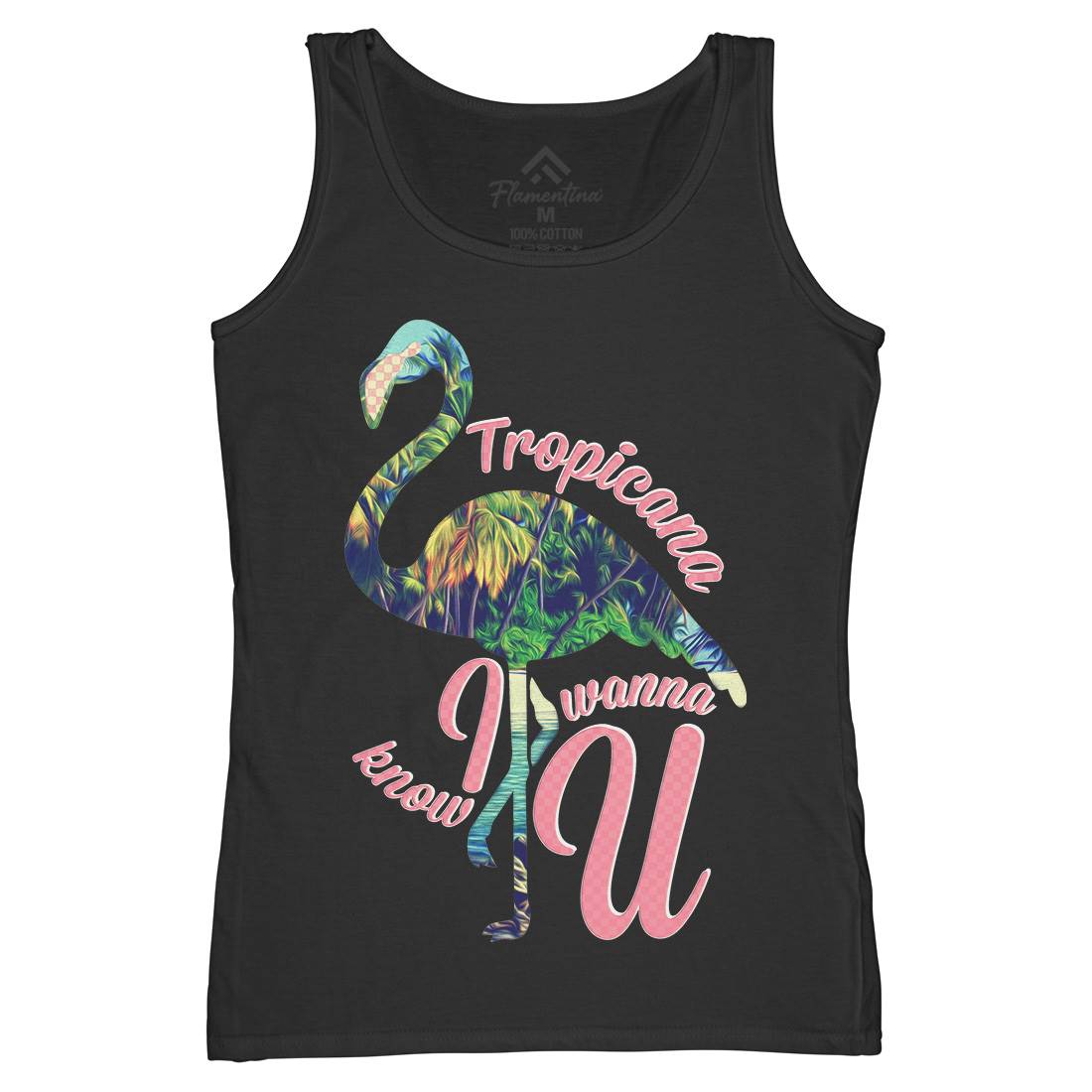 Tropicana Flamingo Womens Organic Tank Top Vest Art A936