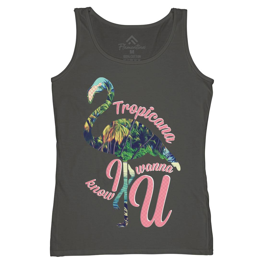 Tropicana Flamingo Womens Organic Tank Top Vest Art A936