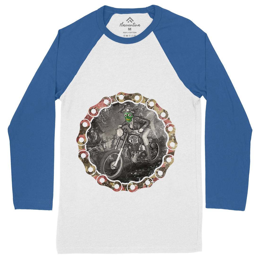 Undead Riders Mens Long Sleeve Baseball T-Shirt Motorcycles A937