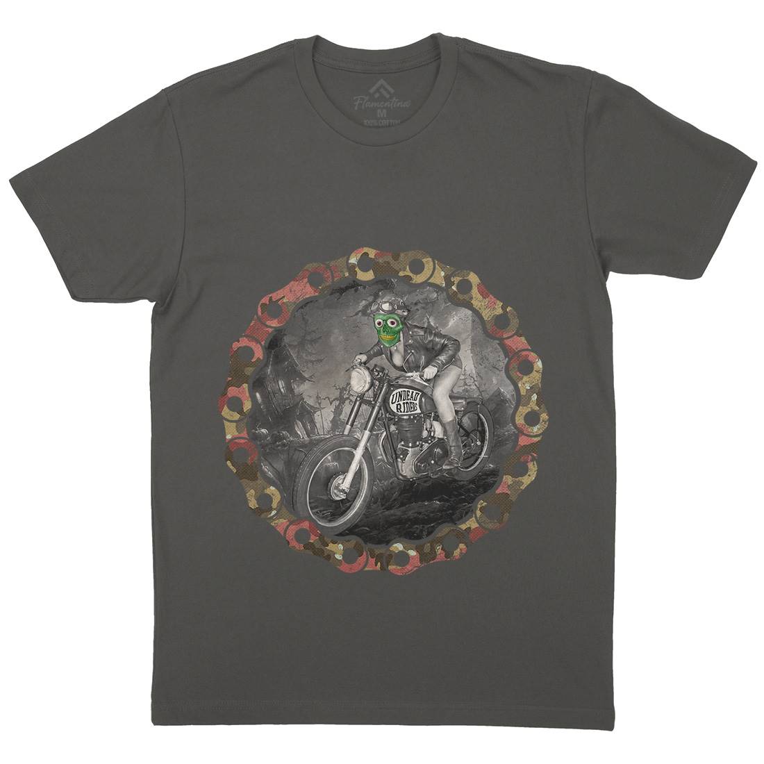 Undead Riders Mens Organic Crew Neck T-Shirt Motorcycles A937