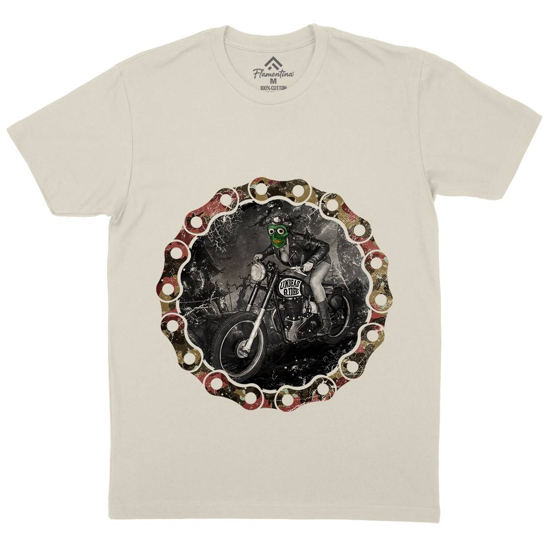 Undead Riders Mens Organic Crew Neck T-Shirt Motorcycles A937