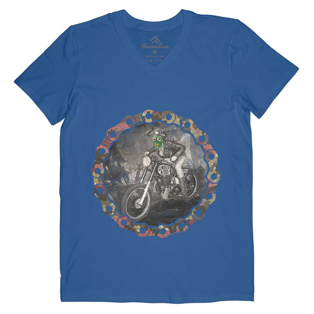 Undead Riders Mens V-Neck T-Shirt Motorcycles A937