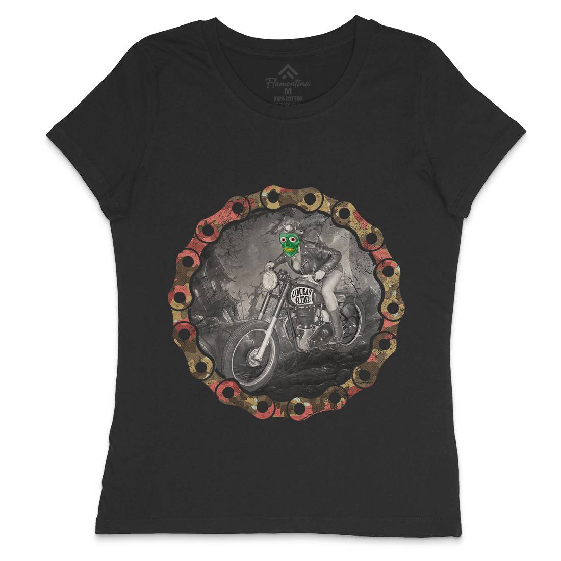 Undead Riders Womens Crew Neck T-Shirt Motorcycles A937