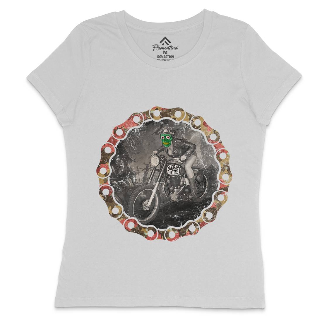 Undead Riders Womens Crew Neck T-Shirt Motorcycles A937