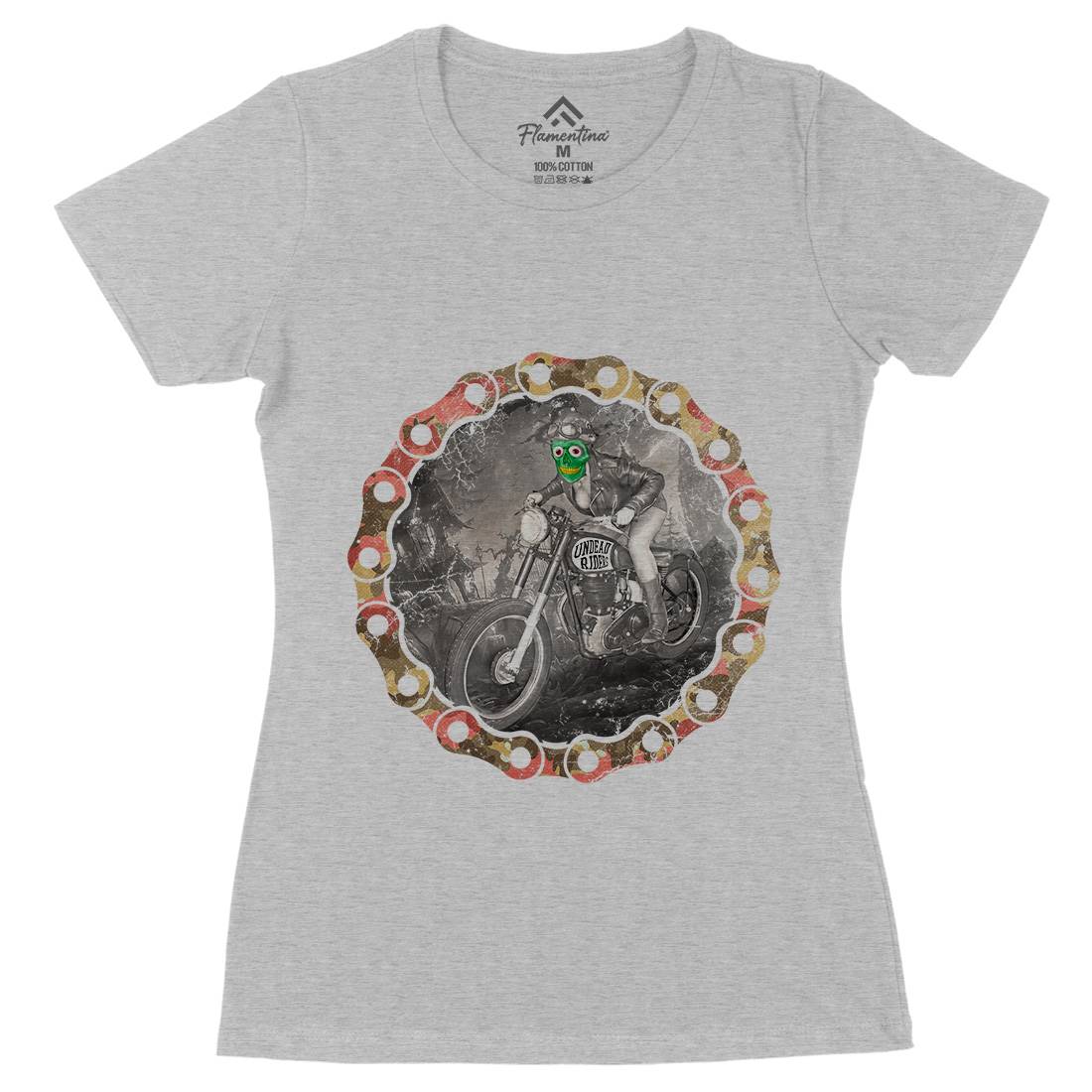 Undead Riders Womens Organic Crew Neck T-Shirt Motorcycles A937