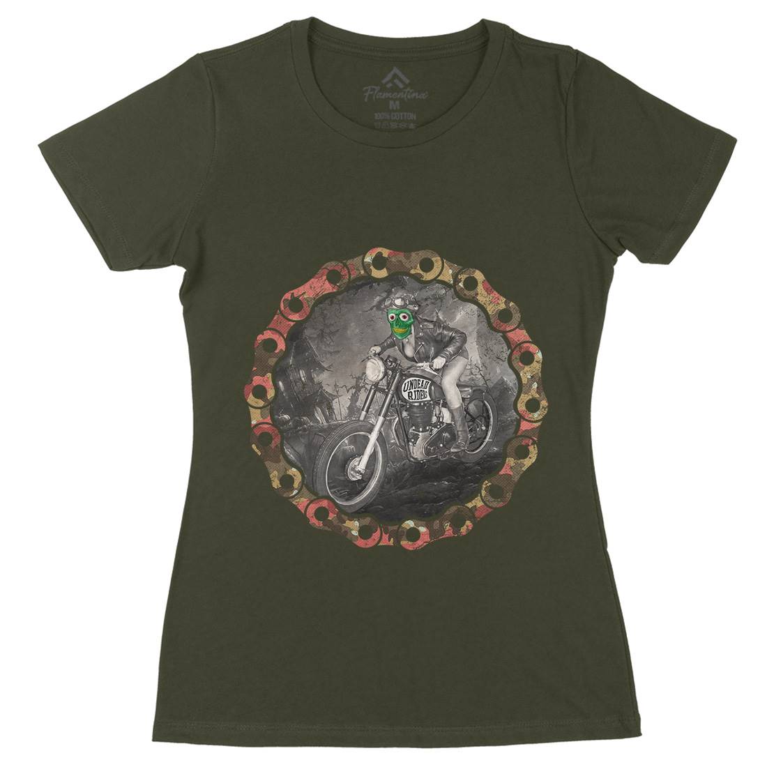 Undead Riders Womens Organic Crew Neck T-Shirt Motorcycles A937