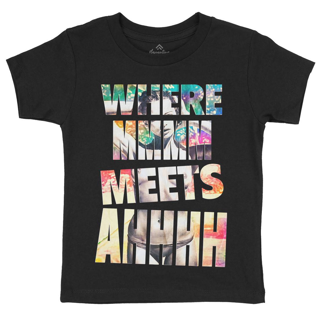 Where Mmm Meets Ahhh Kids Crew Neck T-Shirt Art A940