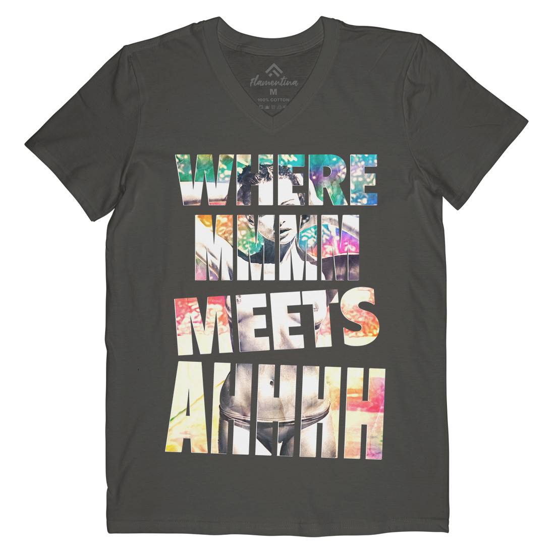 Where Mmm Meets Ahhh Mens V-Neck T-Shirt Art A940
